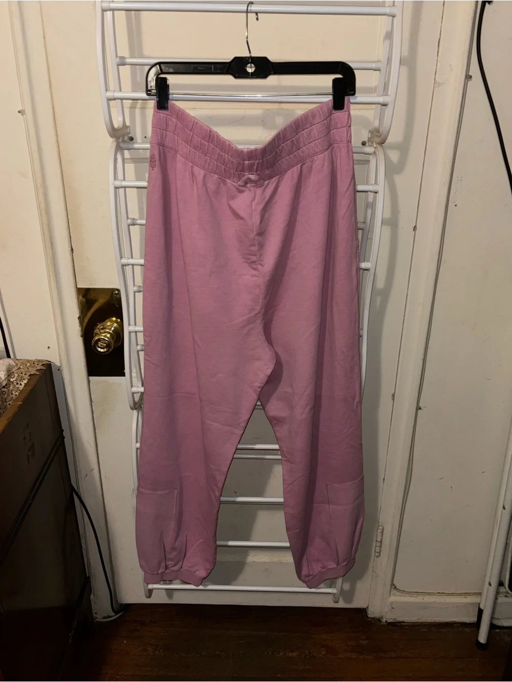 Free People Pink Elastic-Waist Jogger Lounge Athletic Casual Back To School